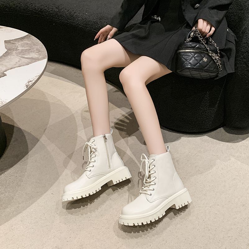 Niche design locomotive boots short boots single boots 2025 autumn and winter new British heightened platform Martin boots women's