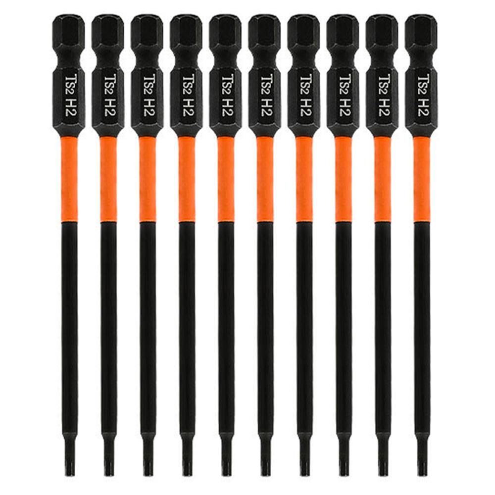 

10Pcs/Set 100mm H2 Anti-Rust S2 Alloy Steel Magnetic Hex Shank Screwdriver Bits Type A