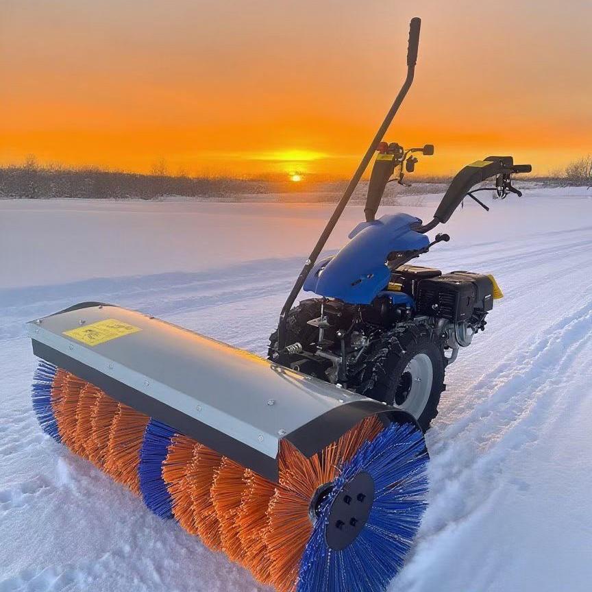 Compact Gasoline Snow Sweeper - Multifunctional All-Gear Push-Type Snow Removal Equipment
