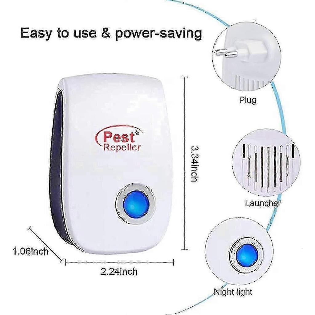 Ultrasonic Pest Repeller 6 Pack Indoor Electronic Mosquito Cockroach Mouse Repellent