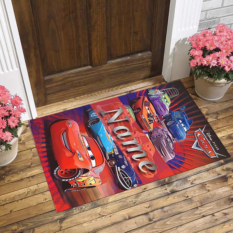 Personalized Name Car Adventure Living Room Non-Slip Area Rug Soft Carpet for Bedroom Kids Playroom Sofa,Office Home Decor Doormat