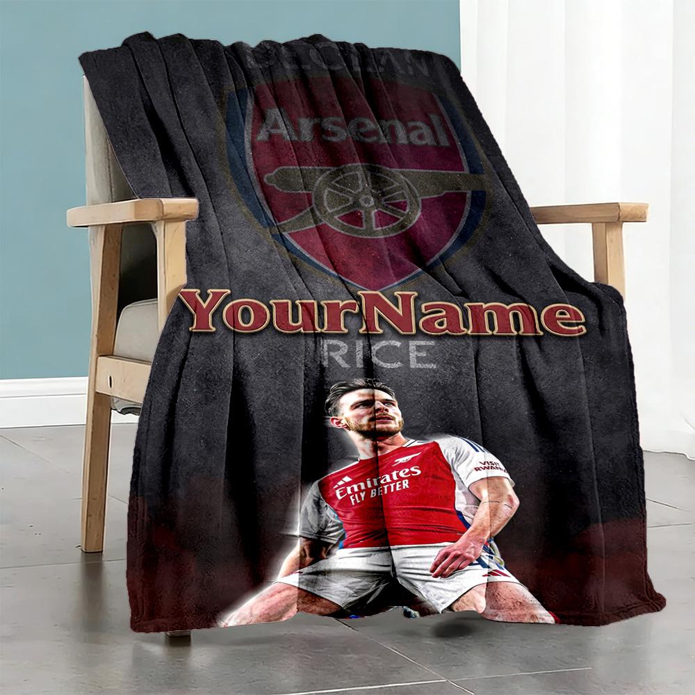 Arsenal Personalized Text Blanket Multi-purpose Personalized Blanket Durable Comfort Throw For Couch Home Decor Office Picnics All-Season Use