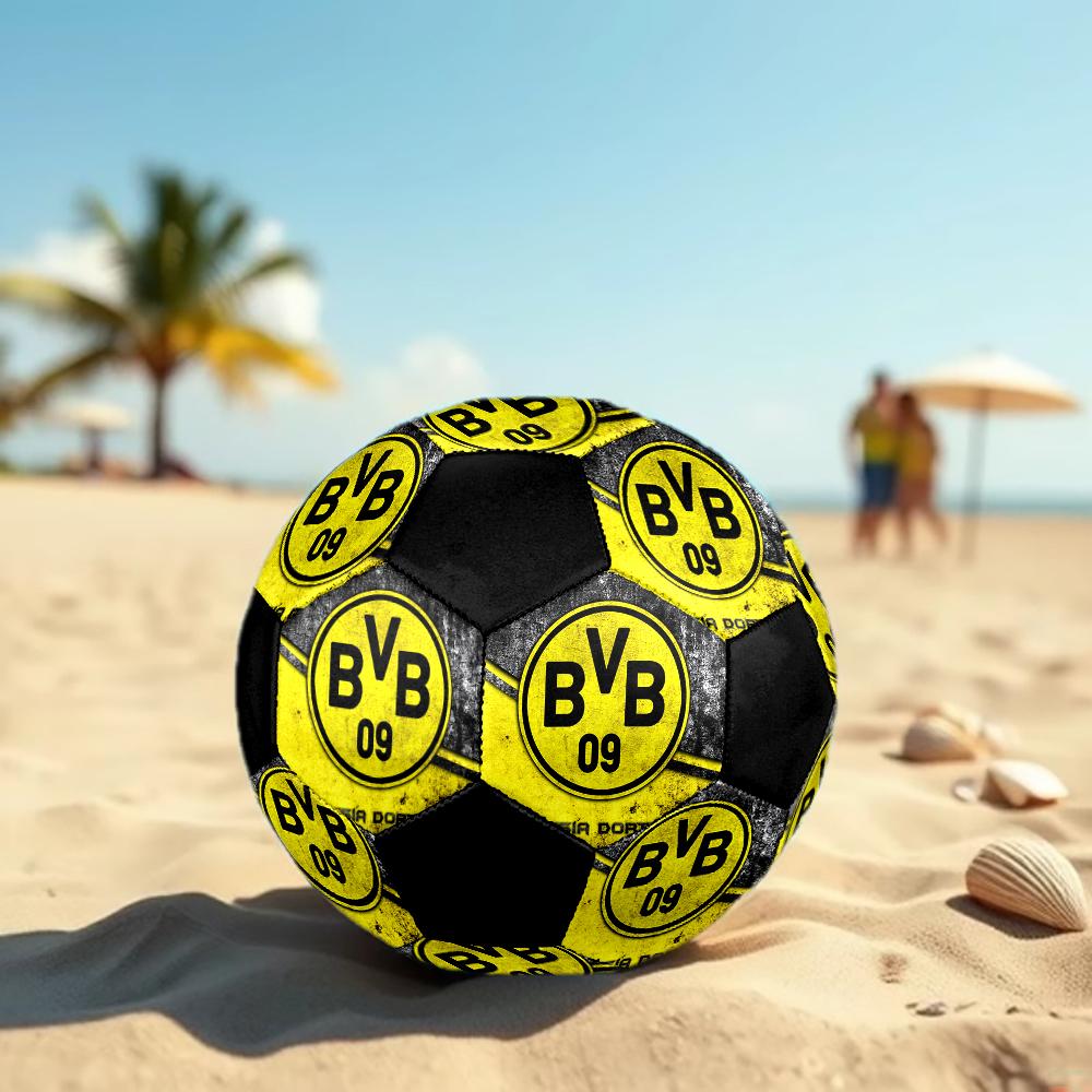 SIZE 5 Borussia Dortmund Soccer Ball Colorful All Ages Machine Stitched PVC Competition Ready Durable High-Bounce