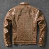 Giacca in Pelle Slim Coreana Giacca in Pelle Denim da Uomo Pelle di Mucca Strato Superiore Puro Cera d'Olio Stile Retrò Cappotto alla Moda