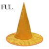 Holiday Festive Headgear Velvet Witch Hat for Halloween Costume, Pointed Wizard Cap with Wide Stage Performance Brim, Dark Fantasy Festival Headwear,