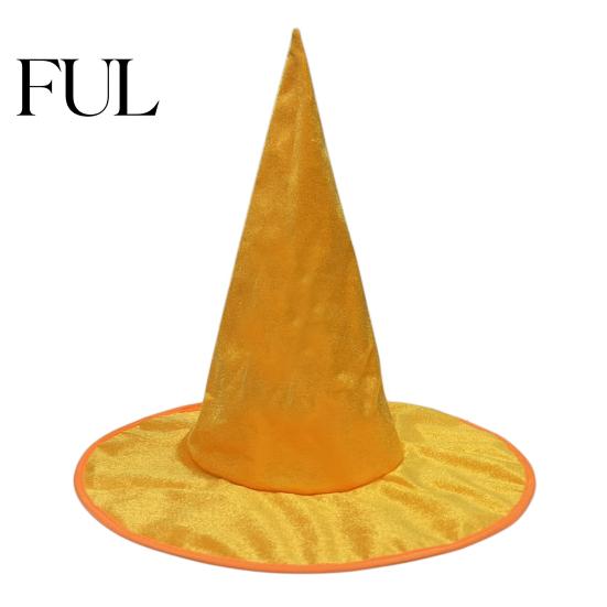 Holiday Festive Headgear Velvet Witch Hat for Halloween Costume, Pointed Wizard Cap with Wide Stage Performance Brim, Dark Fantasy Festival Headwear,