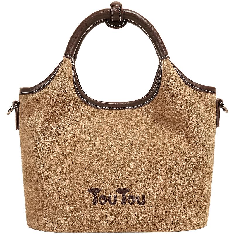 Женская сумка-корзина toutou из материала под замшу Basket Bag - Birthday Gift