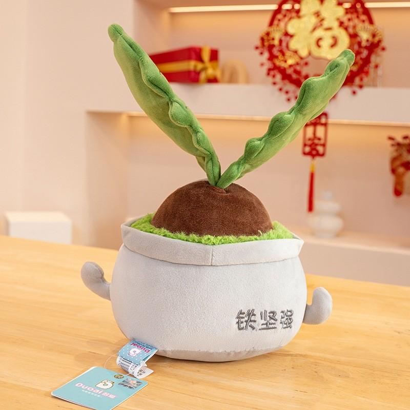 Plush Charming Office Green Plant Doll Unique Buddha Design Ideal Gifting For