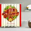 Merry Christmas Shower Curtains New Year Santa Bathroom Decor Bath Curtain Cartoon Snowman Elk Bath Bathroom Curtains