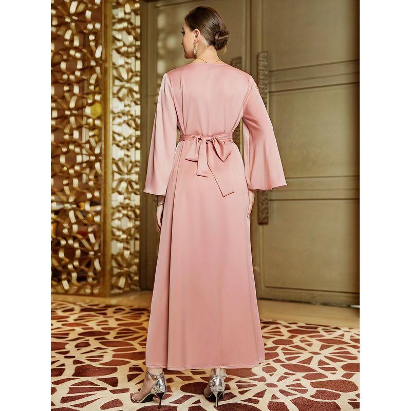 New Arrival Fashion V Neck Hand-Stitched Drill Elegant Dress V-Neck Hand Sewn Diamond Dress