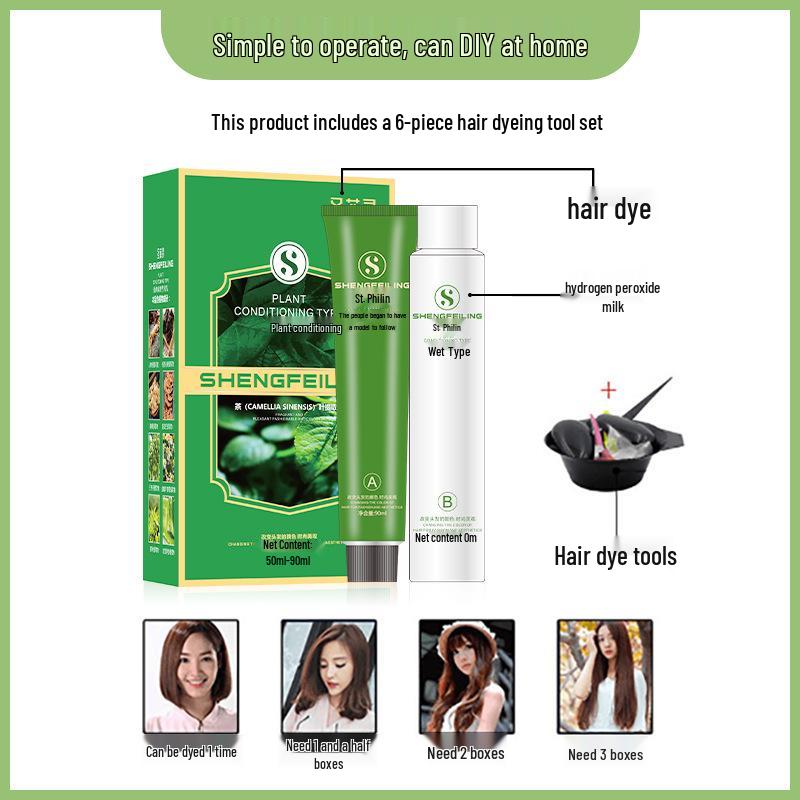 Matte Cold Brown Plant-Based Hair Dye Cream for Gray Coverage, No Bleach Needed, Unisex, DIY at Home.