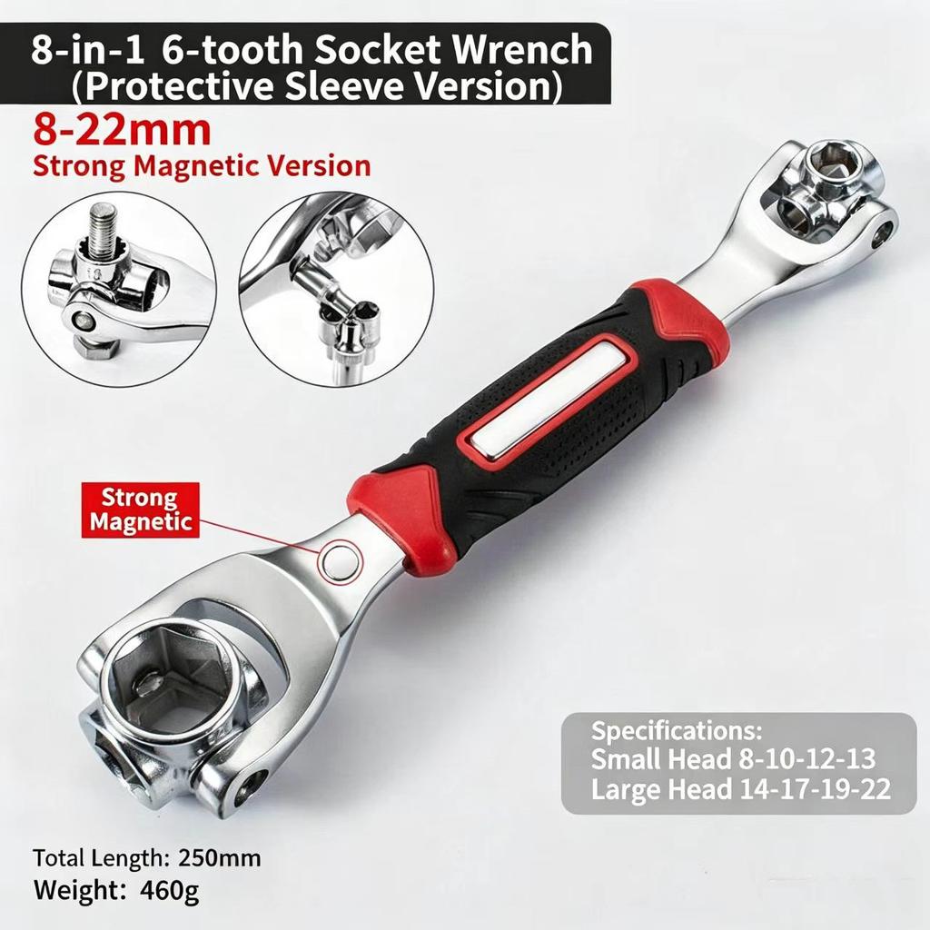 Original Multifunctional Wrench, Universal Rotating Head Wrench for Car Tire Disassembly and Maintenance