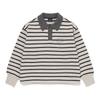 Bluetail Navy ConTrasT STripe Collar T shirT azi4Ts05nv