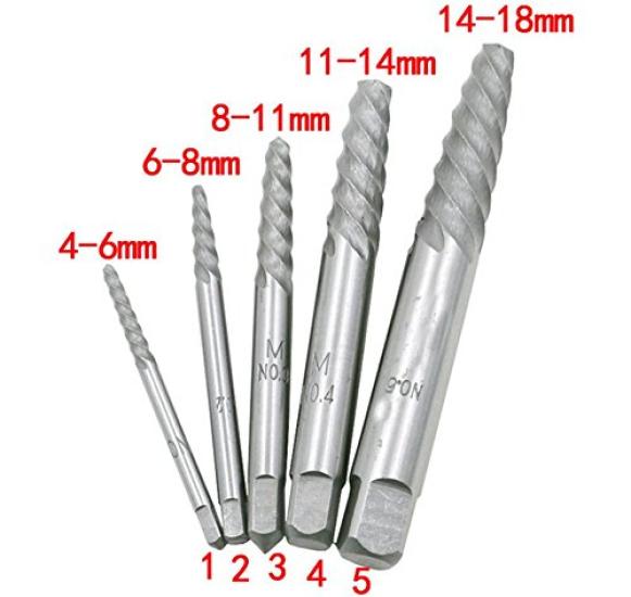 Broken Screw Hand Tool for Dedicated Screw Head Pullers 5-Piece Remover, Carpenters,