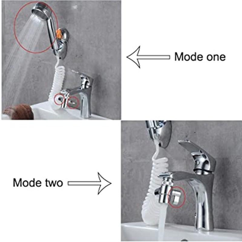 Alloy Dual Outlet Faucet Diverter Valve With 22mm To 24mm Adapter Shower Head Attachment