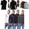 Elegant Men Long Sleeve Knitted Sweater With Horn Buttons And Turtleneck Coat Cardigan