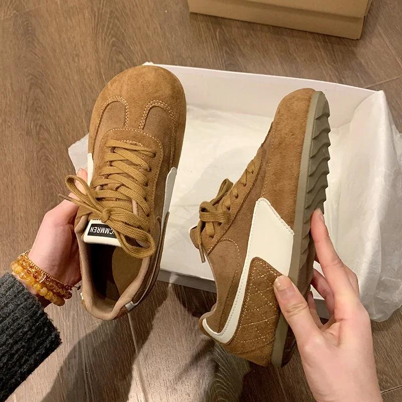 Women's round toe platform shoes satin material casual vulcanized shoes 2025 new style non-rubbing sports shoes