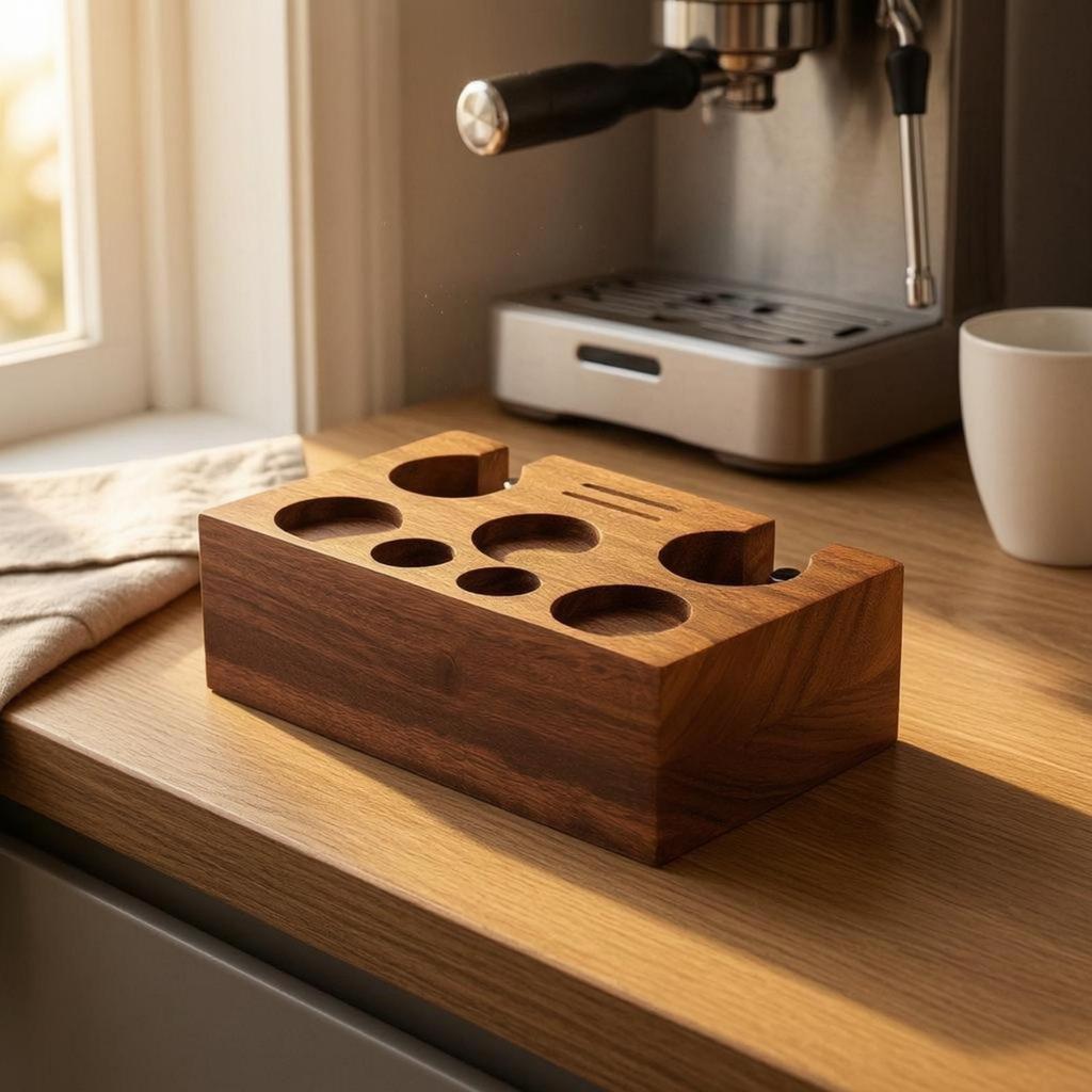 Espresso Pressing Station Base Multifunction Wooden Stand 5153 Mm Wood Coffee