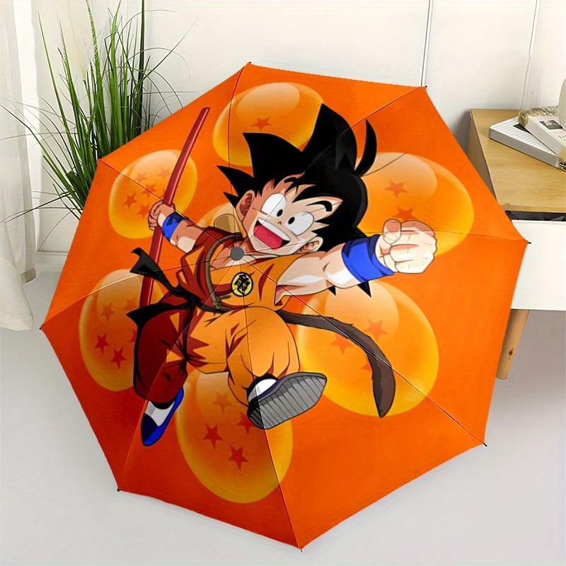 

1pc Son Goku Dragon Ball Automatic Open/CloseUmbrella-CuteUmbrella with Cute Design, Portable 3-Fold Compact Umbrella for Men & Women, Valen
