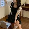 Temperament Black Dress for Women Summer New French Design Waist-hugging Slim Skirt Hepburn Little Black Skirt