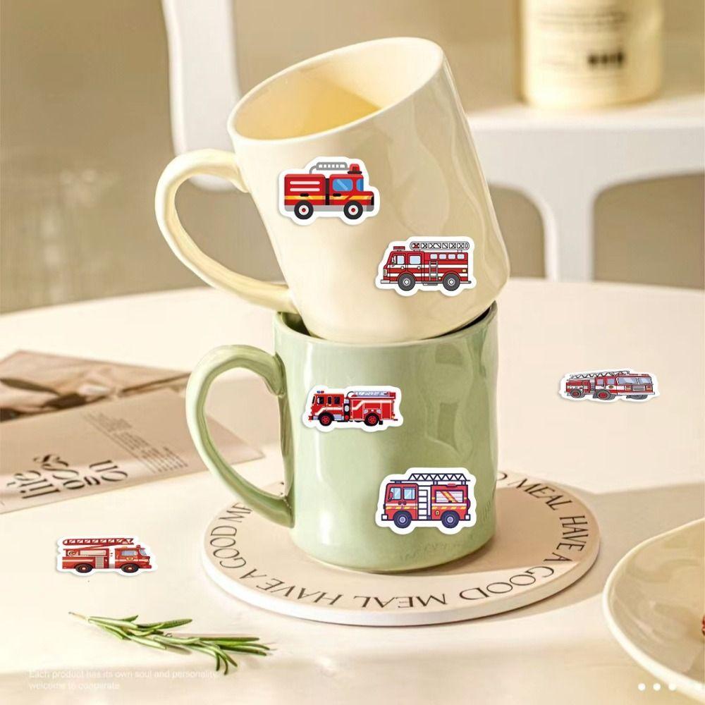 Cartoon Design Truck Stickers 500PCS Roll Fire Engine Stickers  Living Room Decoration