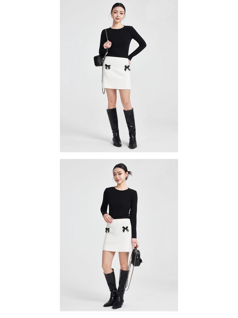 She Exhibition Women's Cotton Round Neck Long Sleeve T-shirt, 2025 Autumn/Winter Style Base Layer Top.