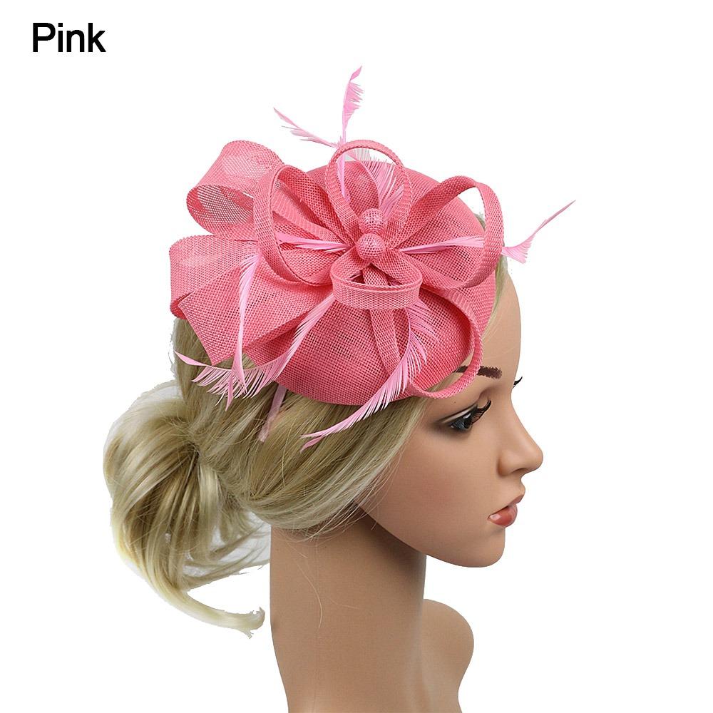 Feather Fascinator Caps Mesh Makeup Prom Elegant Hair Accessories  Women