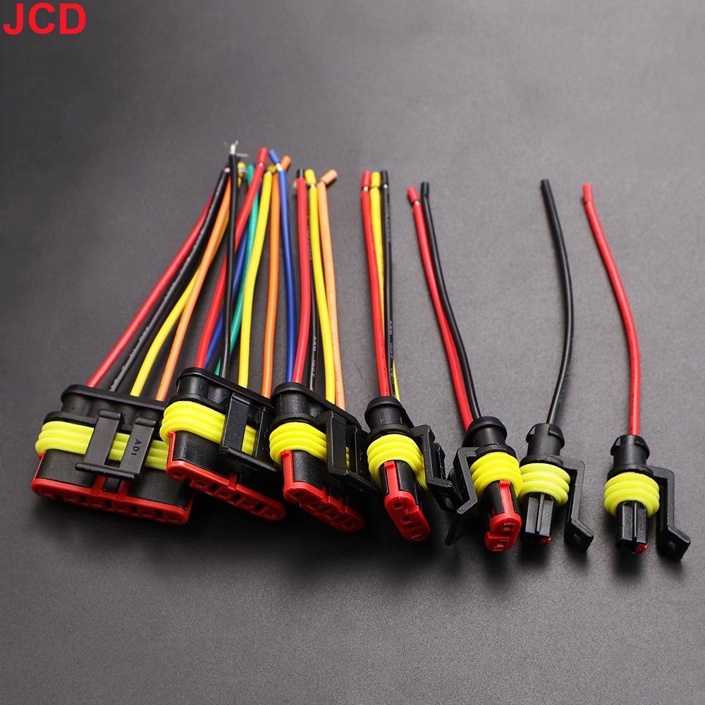 JCD 1set 1/2/3/4 Pin Waterproof Connector, Electrical Terminal Quick Connector With WireSuitable For Cars Ships Etc