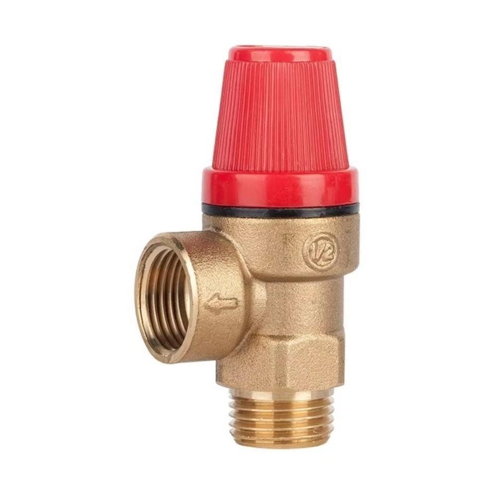 Brass Automatic Drain Valve with Meter 3/5/6 Bar Solar Safety Valve Wall-mounted Pressure Valve Boiler Water Heater Supporting