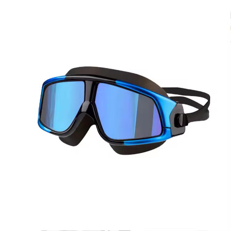 Professional Adult Myopia Goggles - Large Frame, Anti-Fog, Prescription, High-Definition Electroplated Swim Goggles for Men and Women