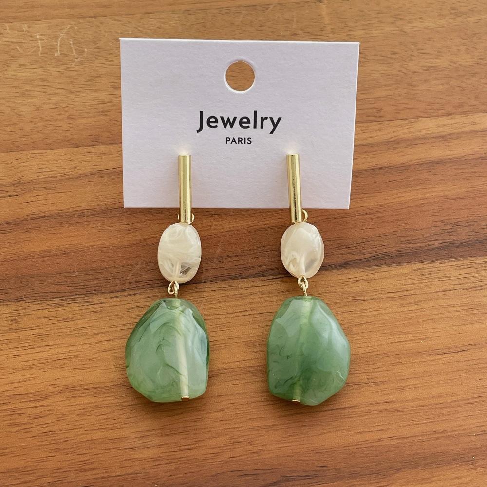 Irregular Color Resin Earrings Geometric Trendy Women Jewelry