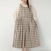 Retro Artistic Plaid A-line Dress: Casual Loose Sleeveless Spring/Summer Design for Women