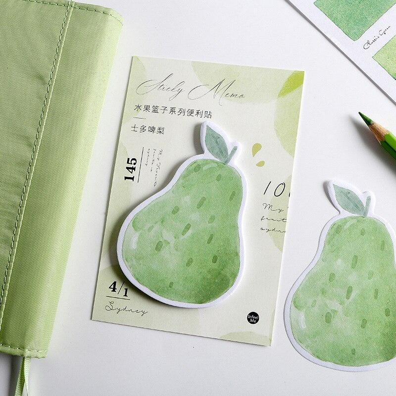 30 Sheets/Pad Fruits Basket Sticker Bookmark Memo Pad Sticky Note Bookmark School Office Supply