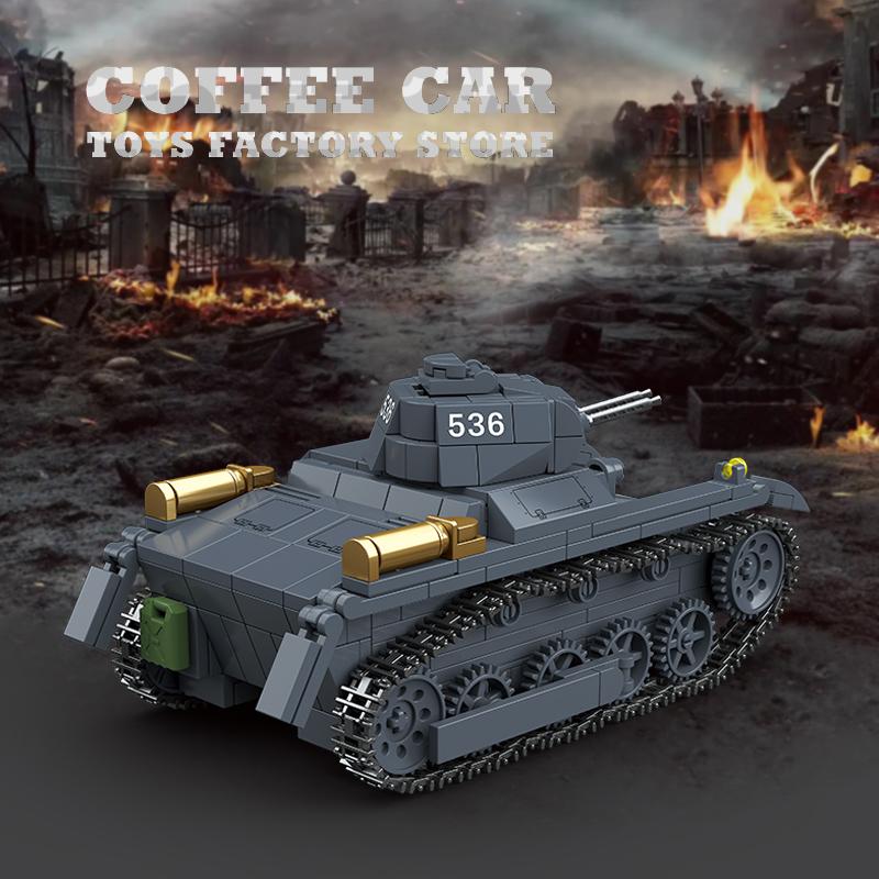 Non-Toxic Wwii Military Tank Moc Bricks Model Classic Light Armored Vehicle Building Blocks Army Soldier Toys Children Christmas Gifts