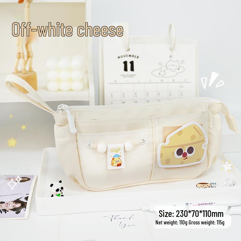 Milk-Huhu High-End Large Capacity Velcro Pencil Case for Middle School Students