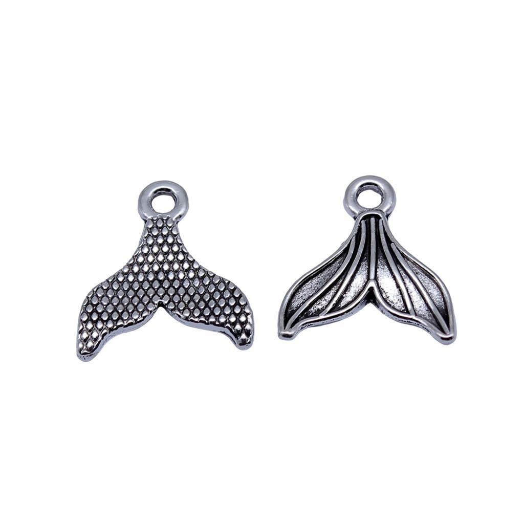 Mermaid Skeleton Charms Gothic Alloy Pendants For Halloween DIY Jewelry Accessories