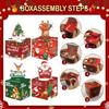 Pattern Christmas Themed Paper Box Set Holiday Decoration Props Gift For