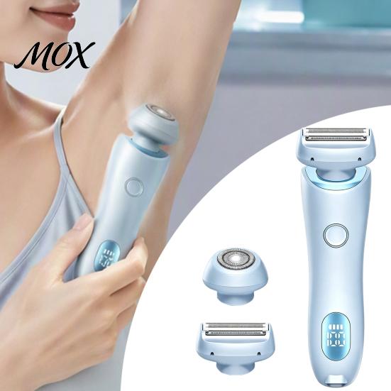 Bikini Trimmer with LED Display Women Electric Shaver 2 Heads, Razor Hair Removal Epilator Display, for Face Eyebrow Body Underarms Legs