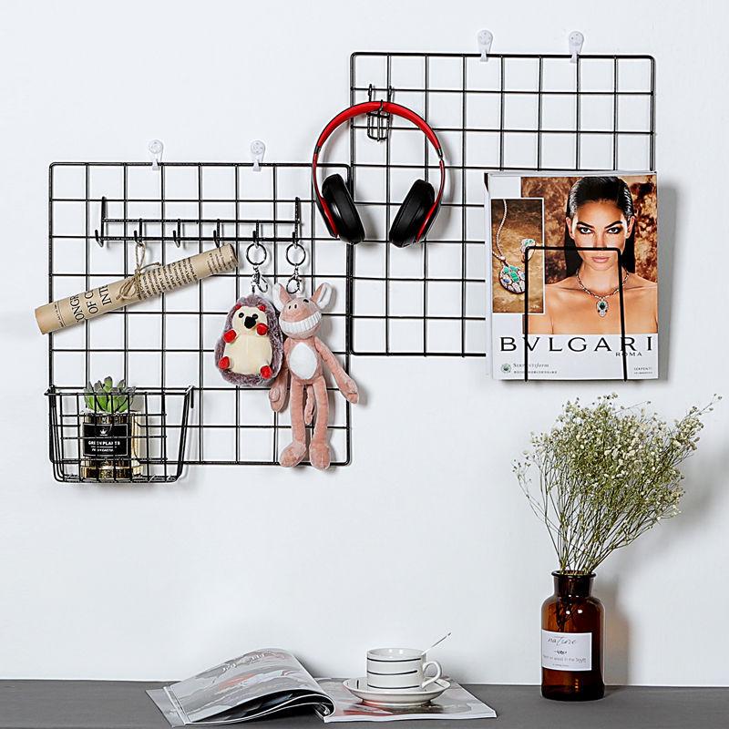 Wire Mesh Grid Hanging Storage Basket for Bathroom and Kitchen Organization