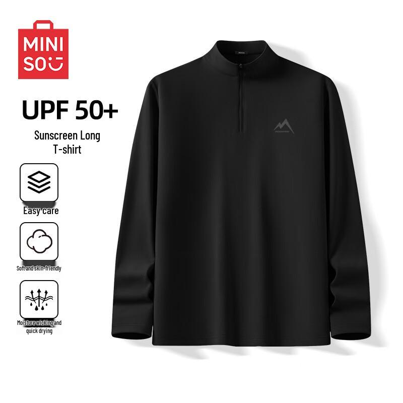 

MINISO Men s Half-Zip Quick-Dry Long Sleeve Training Top 3XL