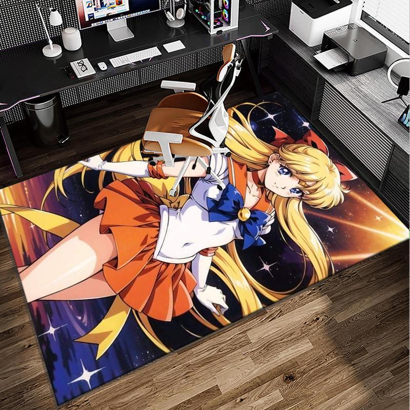 Christmas anime Princess Office Rug Chair Mat, Game Carpet, Suitable for Front Door, Bedroom, Living Room, Desk, Holiday Gift