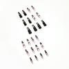 Black and white star and moon long ballet wear nail art finished fake nail removable nail piece Press on nail