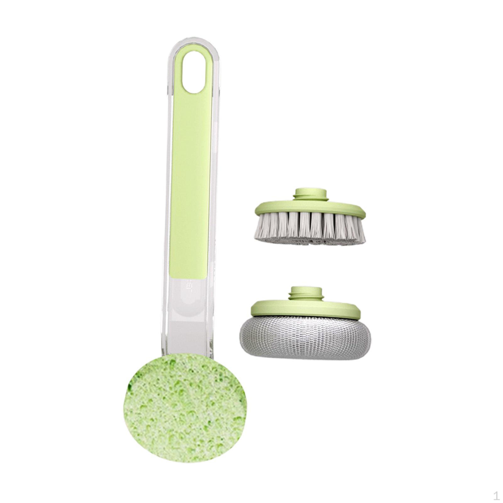 

Cleaning Brush Long Handle Pot Scrubbing Dish Brushes for Pans Pots зелений