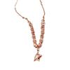 Purple Gold Pentagram Necklace, Shiny Rose Gold-Plated Color Gold Temperament Fashion Bead Necklace