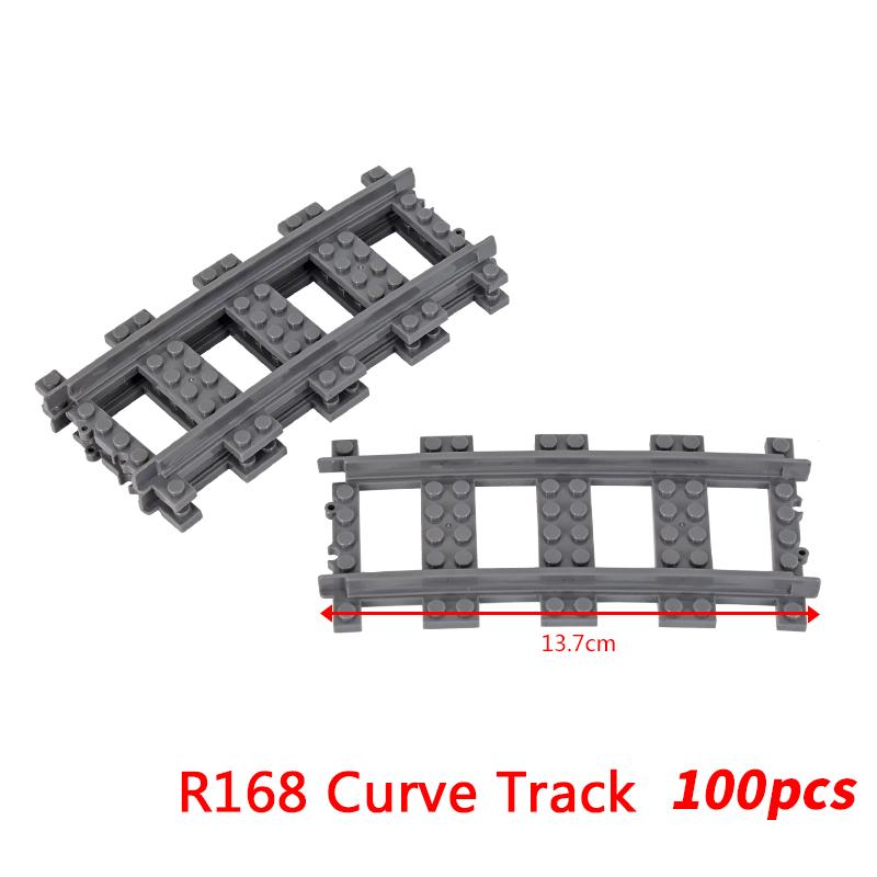 MOC City Bausteine Zug Flexible Konstruktionsteile Eisenbahn Kurvengleis Bausteine Modellzubehör Kompatibel mit 53401
