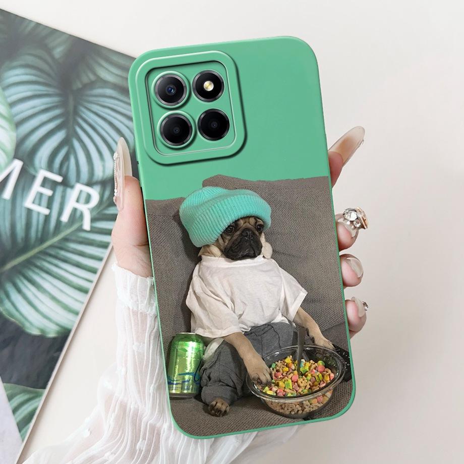 For Huawei Honor X8 4G 5G X8a X8b Phone Case Soft Liquid Silicone Bumper HonorX8 X 8 Anti-knock Cute Panda Astronaut Cover Capa