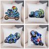 Cartoon Sport Motorcycle Cushion Cover Super Soft Short Plush Mobile Bike Pillow Covers Pillow Case For Sofa Home Car Pillowcase