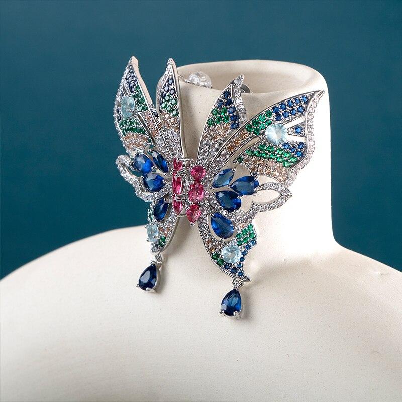 BELLA BOX Luxusní motýlkové náušnice Dámská koktejlová párty Stylové doplňky Elegantní dárek k narozeninám Náušnice na denní nošení pro ženy