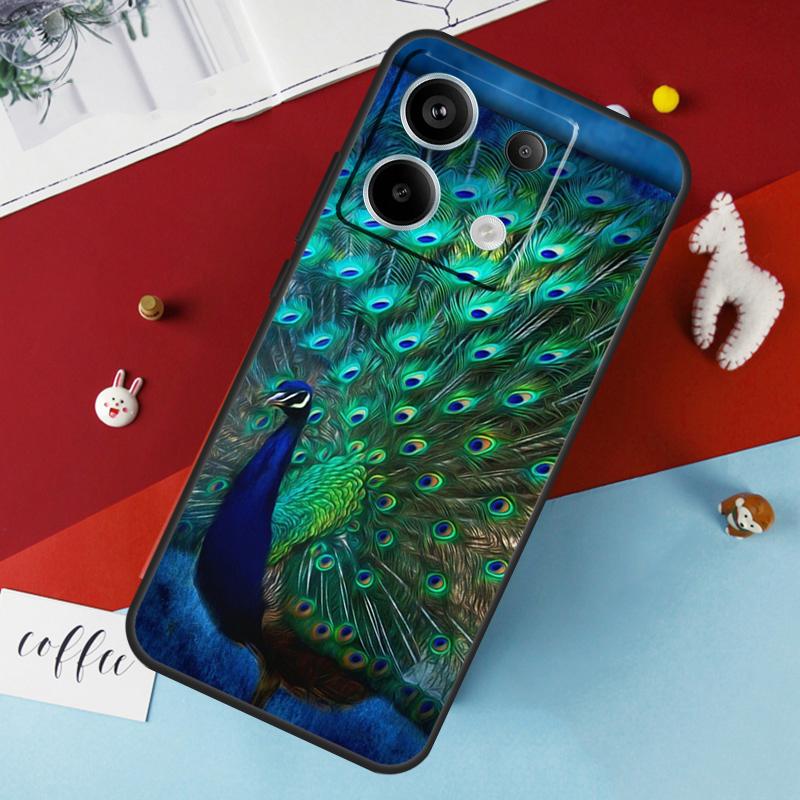 Bird Peacock Feather Case For Xiaomi Redmi Note 14 12 11 10 13 Pro 15 Pro Plus Redmi 15 14C 10C 12C 13C 15C Cover