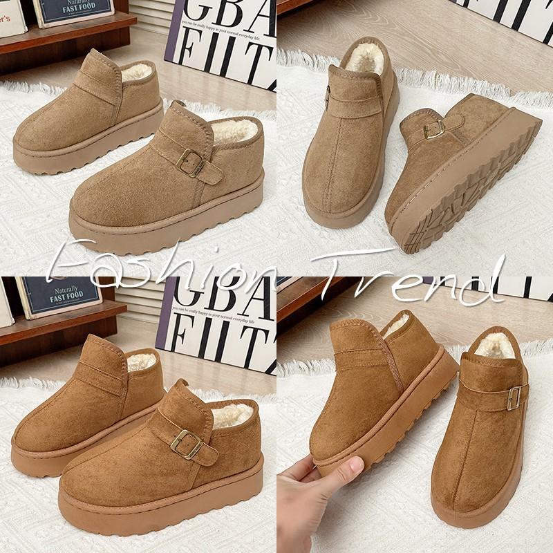 Damskor lättvikt tjock sula vinter värmeisolerande päls en snökängor halkdämpande slitstarka vardagssport bomullskängor